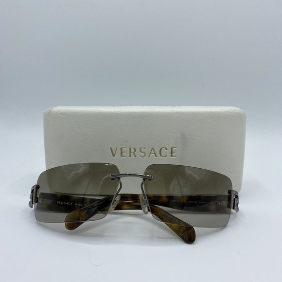 Versace Rimless Sunglasses Vintage Tortoiseshell Diamante MOD 2017-B 1001/13 y2k - Picture 16 of 16